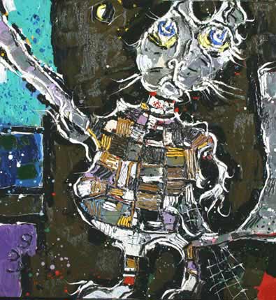 "CHAT - POETE" - GRAPHOMANE, 1993, Huile, toile